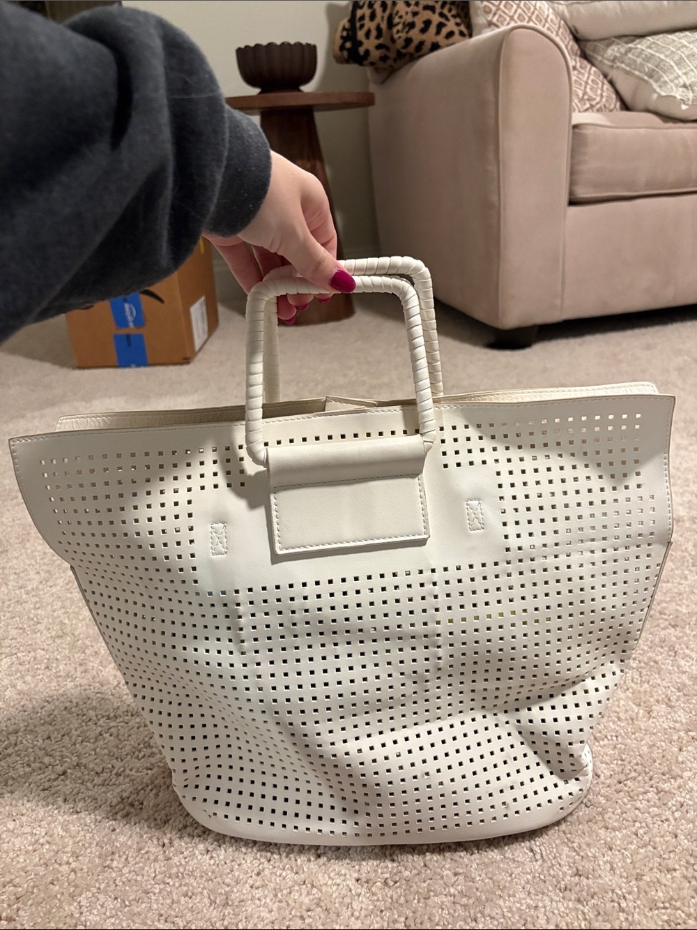 Anthropologie Classic White Tote Bag